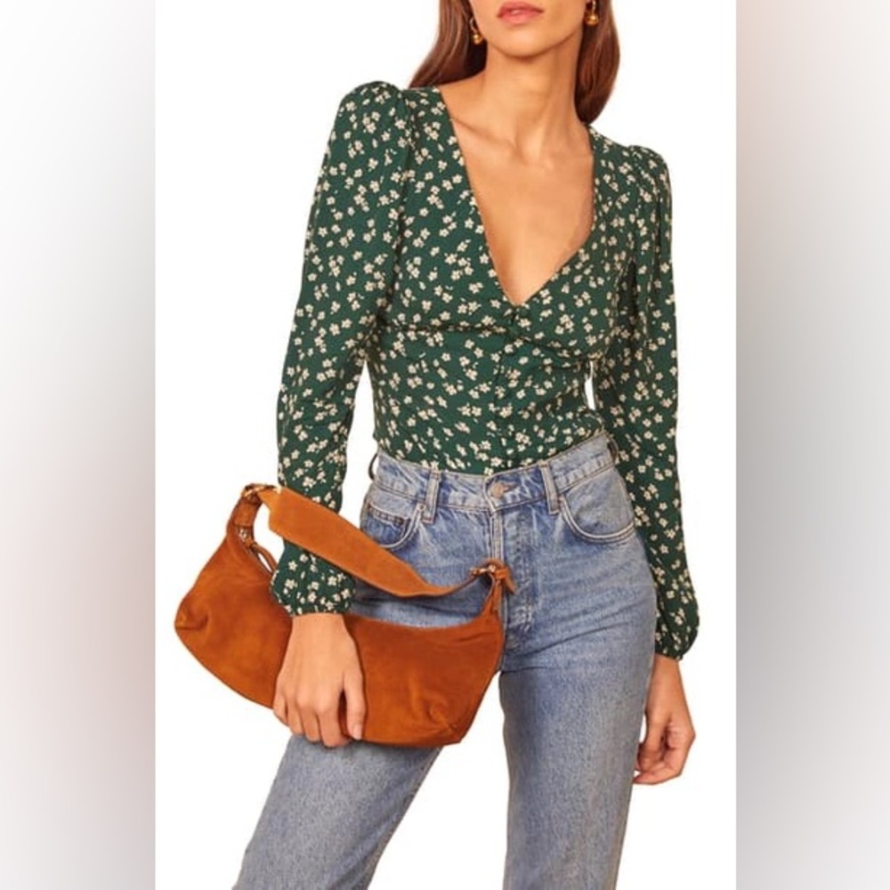 Reformation Nell tops polka dots women tops size large